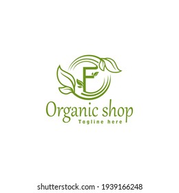 Alphabet template logo . organic letter F logo initial