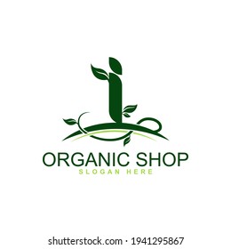 Alphabet template logo . organic letter I logo initial
