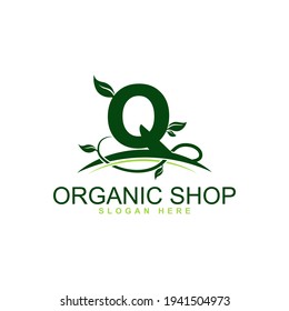 Alphabet template logo . organic letter Q logo initial
