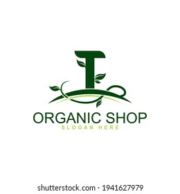 Alphabet template logo . organic letter T logo initial