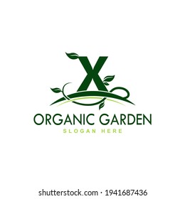 Alphabet template logo . organic letter X logo initial