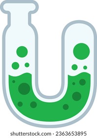 un alfabeto con un tema de tubo de prueba