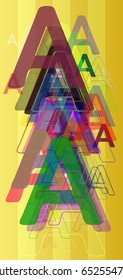 Alphabet A text art design