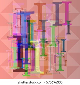 Alphabet I text art texture