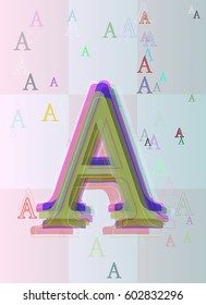 Alphabet A text design idea