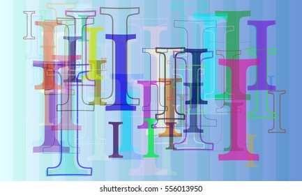 Alphabet I text icon art