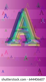 Alphabet A text icon design