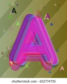 Alphabet A text idea design