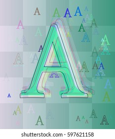 Alphabet A text idea icon
