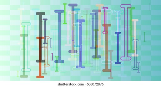 Alphabet I text pattern elements