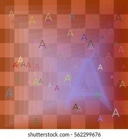 Alphabet A text pattern template