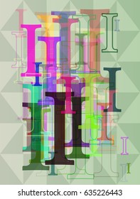 Alphabet I text pattern template