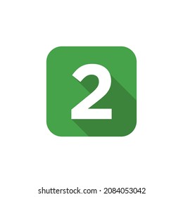 Alphabet, Text Symbol Flat Icon 2 Letter With Long Shadow Sign Template