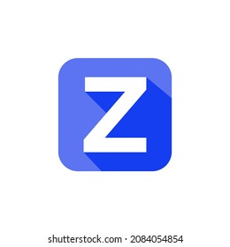 Alphabet, Text Symbol Flat Icon Z Letter With Long Shadow Sign Template