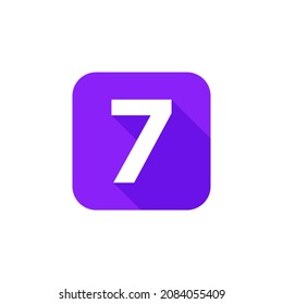 Alfabeto, símbolo de texto Icono plano 7 Letra con plantilla de signo de sombra larga