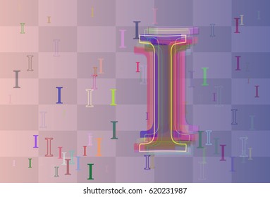 Alphabet I text template art