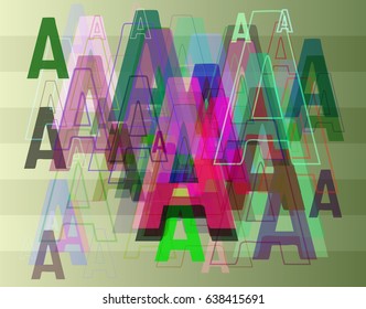 Alphabet A text template background
