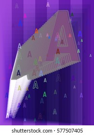 Alphabet A text template icon