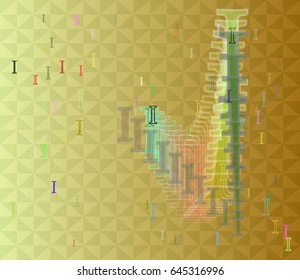 Alphabet I text template texture