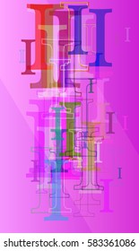 Alphabet I text vector background