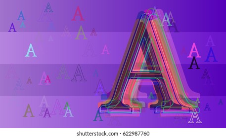 Alphabet A text vector design