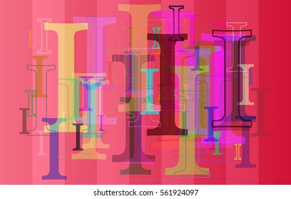 Alphabet I text vector template