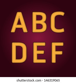 alphabet textile retro college style. Vector illustration.