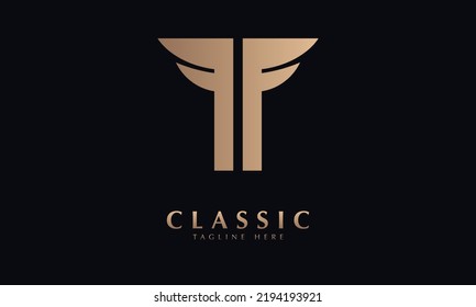 Alfabeto tf o ft wings vector monograma abstracto plantilla de logotipo