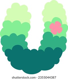 alphabet with the theme of natural shrub and plant
