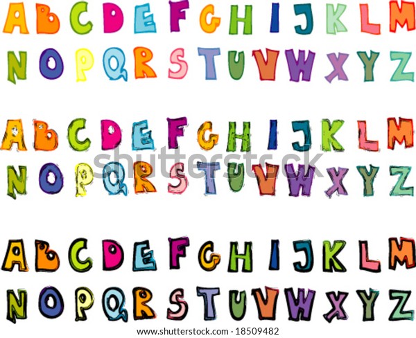 Alphabet Three Different Styles Stock Vector (Royalty Free) 18509482 ...