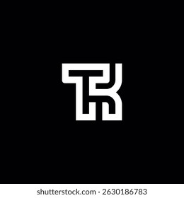 Alphabet TK KT Letter Logo Design with Modern Minimal Style.