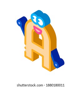 alphabet toy icon vector. isometric alphabet toy sign. color isolated symbol illustration