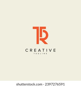 Alphabet TR RT letter modern monogram style logo vector template.
