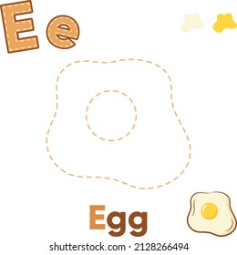Alphabet Trace and color egg for letter E