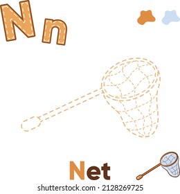 Alphabet Trace and color net for letter N
