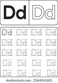 Alphabet Tracing Book for Kids. Alphabet tracing practice Letter A to Z. Uppercase lowercase trace practice activity page. Trace and color for kids.Kids worksheet with alphabet letters.Tracing page.