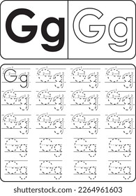 Alphabet Tracing Book for Kids. Alphabet tracing practice Letter A to Z. Uppercase lowercase trace practice activity page. Trace and color for kids.Kids worksheet with alphabet letters.Tracing page.