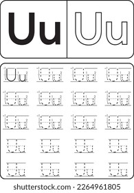 Alphabet Tracing Book for Kids. Alphabet tracing practice Letter A to Z. Uppercase lowercase trace practice activity page. Trace and color for kids.Kids worksheet with alphabet letters.Tracing page.