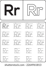 Alphabet Tracing Book for Kids. Alphabet tracing practice Letter A to Z. Uppercase lowercase trace practice activity page. Trace and color for kids.Kids worksheet with alphabet letters.Tracing page.