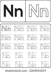 Alphabet Tracing Book for Kids. Alphabet tracing practice Letter A to Z. Uppercase lowercase trace practice activity page. Trace and color for kids.Kids worksheet with alphabet letters.Tracing page.