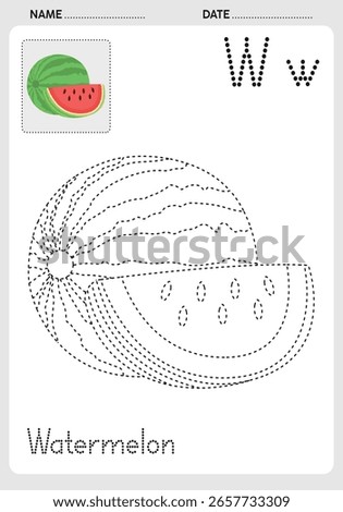 Alphabet Tracing and Fruit Coloring Book for Kids – A to Z Letter Practice with Matching Watermelon Fruit – Educational Preschool Activity Pages.
