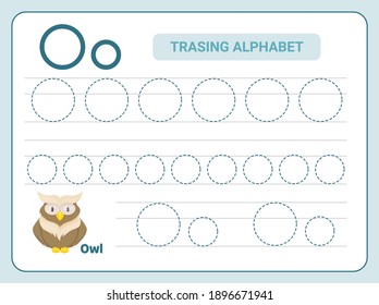 Alphabet Tracing Practice Letter O Tracing Stock Vector (Royalty Free ...