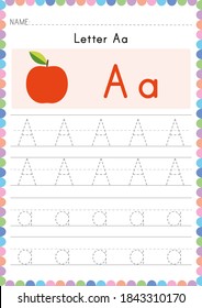 Writing Practice Letter Printable Worksheet Preschool Stock Vector ...