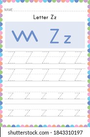 Alphabet Tracing Worksheet. Alphabet activity for pre schoolers and kindergarten A-Z.English activity for kids. A4 paper ready to print.