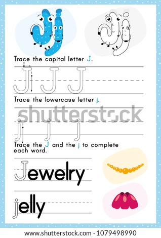 alphabet tracing worksheet alphabet activity pre stock vector alphabet tracing paper