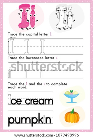 alphabet tracing worksheet alphabet activity pre stock vector alphabet tracing worksheet alphabet activity for pre schoolers and kindergarten azenglish activity for