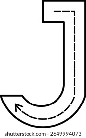 Alphabet Tracing Worksheet with Arrow Stroke Guide - Printable Handwriting Practice for Kids