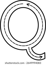 Alphabet Tracing Worksheet with Arrow Stroke Guide - Printable Handwriting Practice for Kids