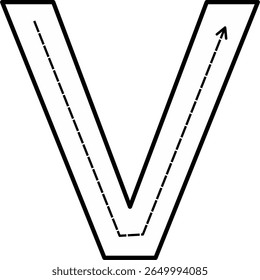 Alphabet Tracing Worksheet with Arrow Stroke Guide - Printable Handwriting Practice for Kids