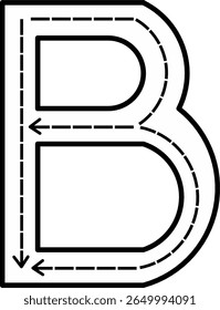 Alphabet Tracing Worksheet with Arrow Stroke Guide - Printable Handwriting Practice for Kids